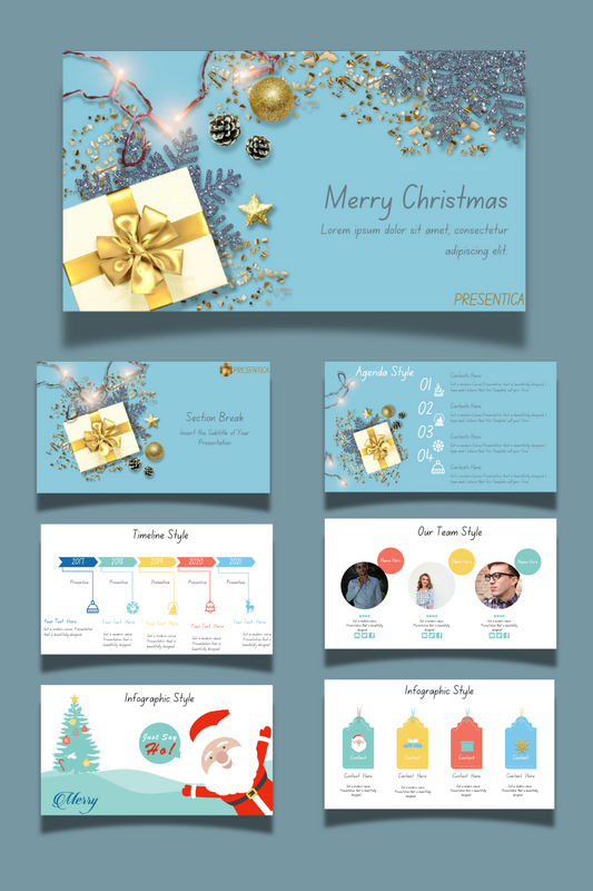 Merry Christmas Canva Template (Sky Blue Theme)