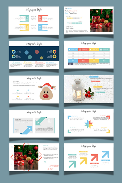 Merry Christmas Canva Template (Sky Blue Theme)