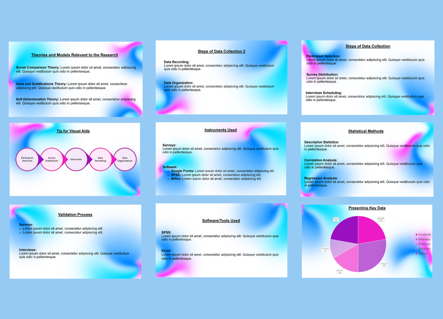 White-Blue theme PPT template