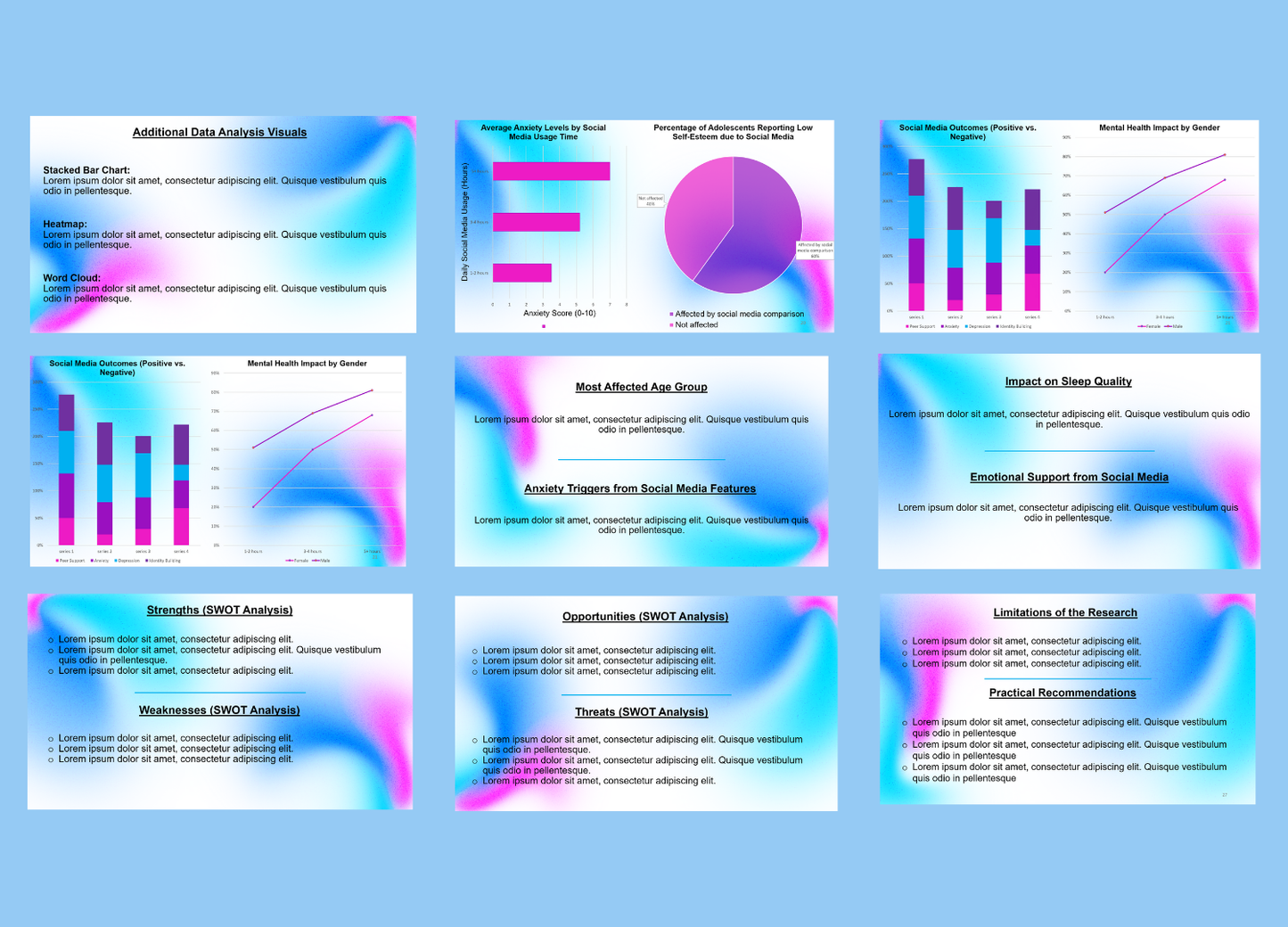 White-Blue theme PPT template