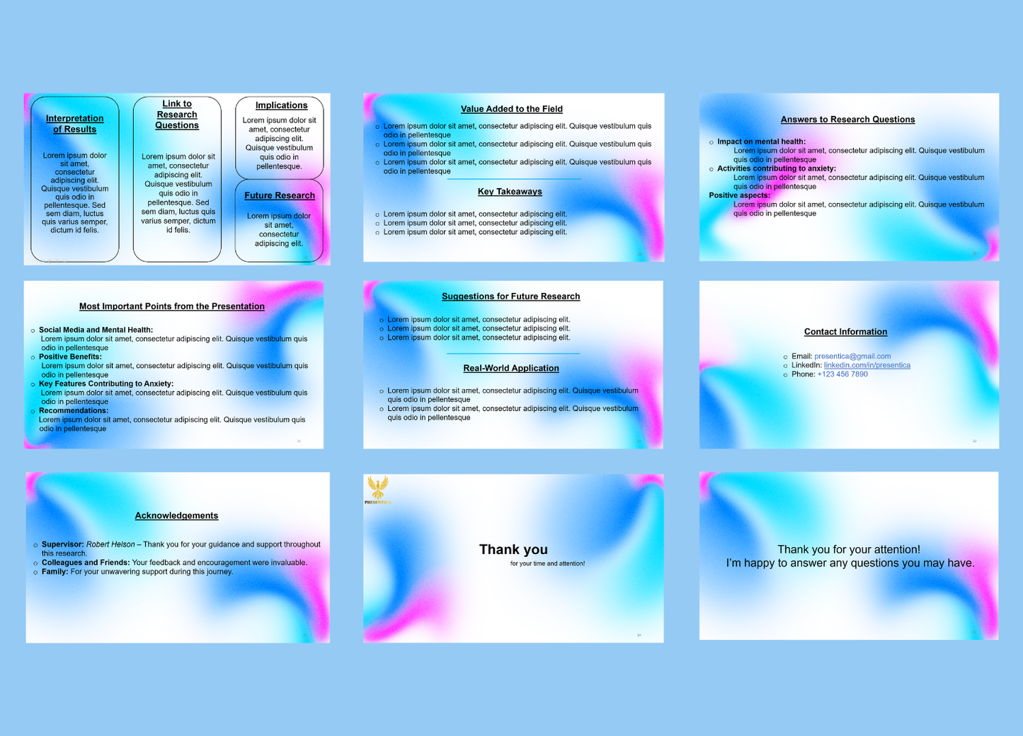 White-Blue theme PPT template