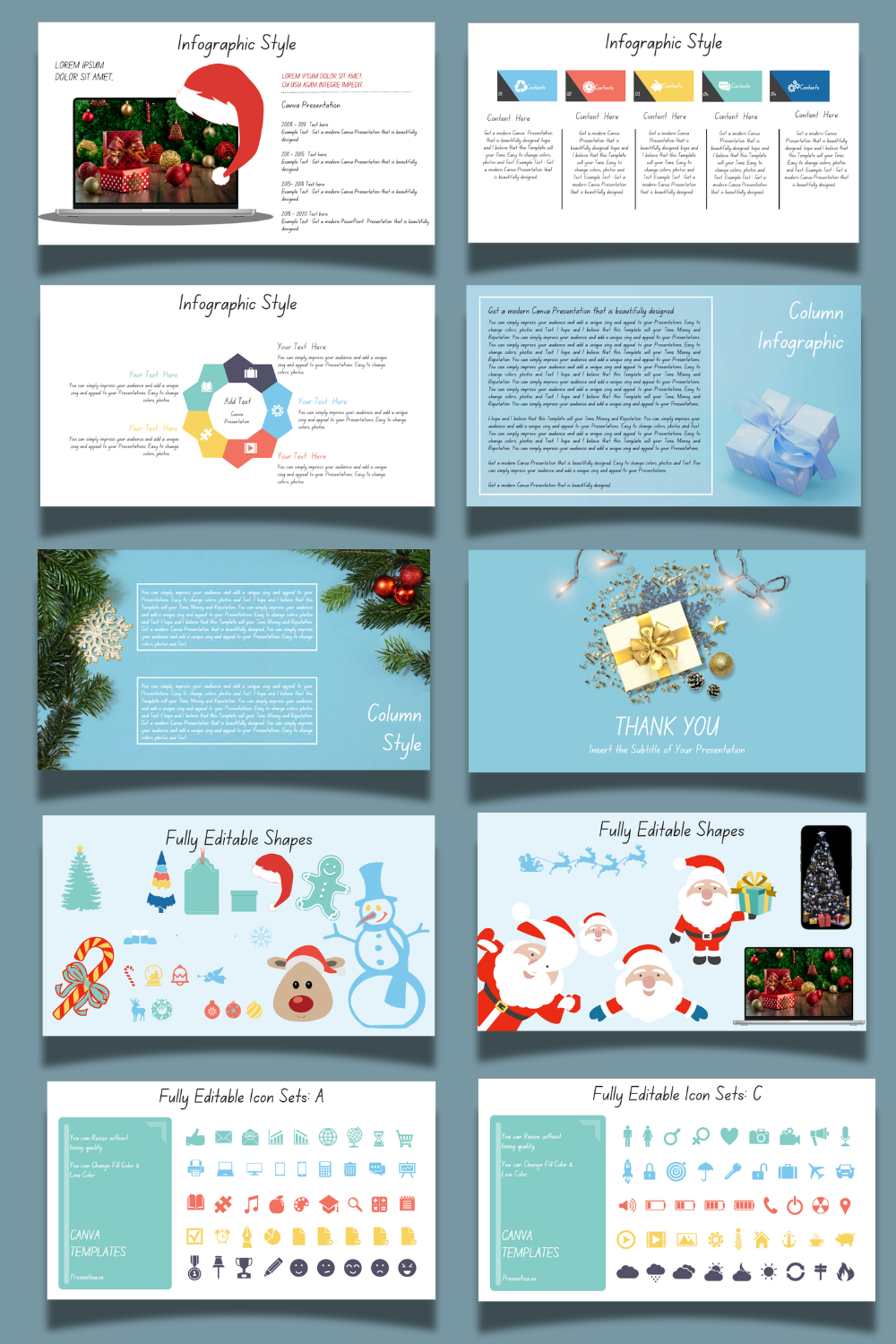 Merry Christmas Canva Template (Sky Blue Theme)