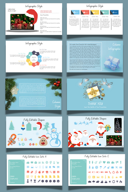 Merry Christmas Canva Template (Sky Blue Theme)