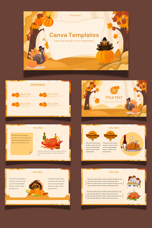 Cartoon-Themed PPT & Canva Template (Brownish-Yellow Theme)